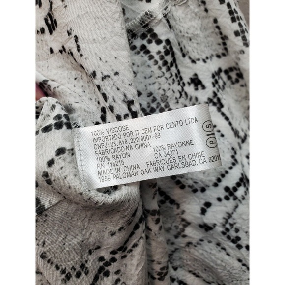 VIX Paula Hermanny Cover Up Women Small White Snake Print Sleeveless V Neck Logo - Picture 11 of 11